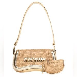 BNWT Steve Madden Gold Shoulder Bag + Coin Purse